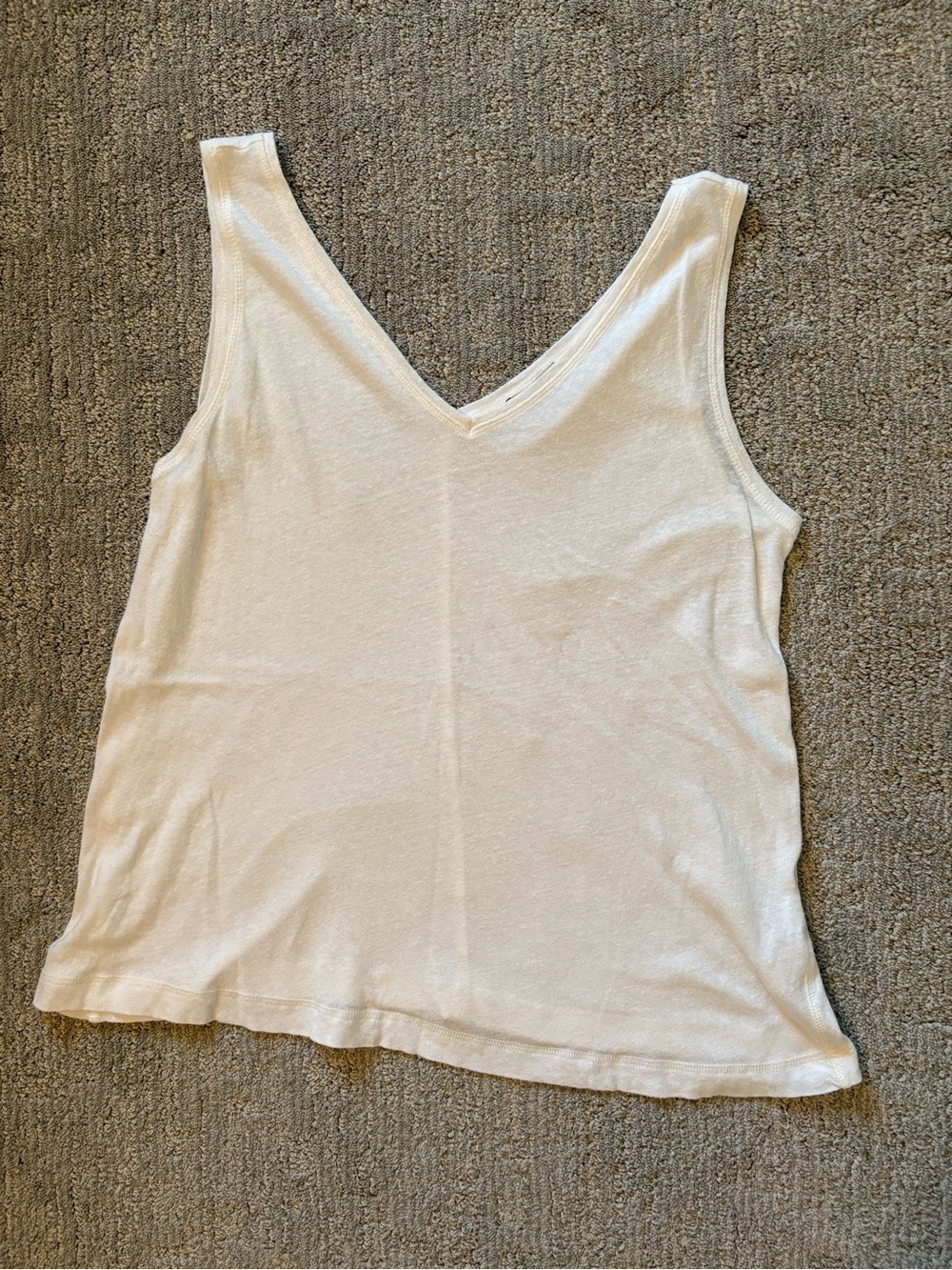 Esprit White V-Neck Sleeveless Tank Top XL